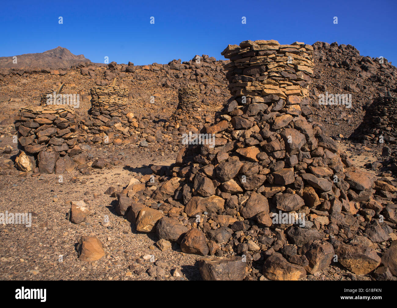 Alten Afar Stammes Grab in der Danakil Wüste, Afar Region, Semera, Äthiopien Stockfoto