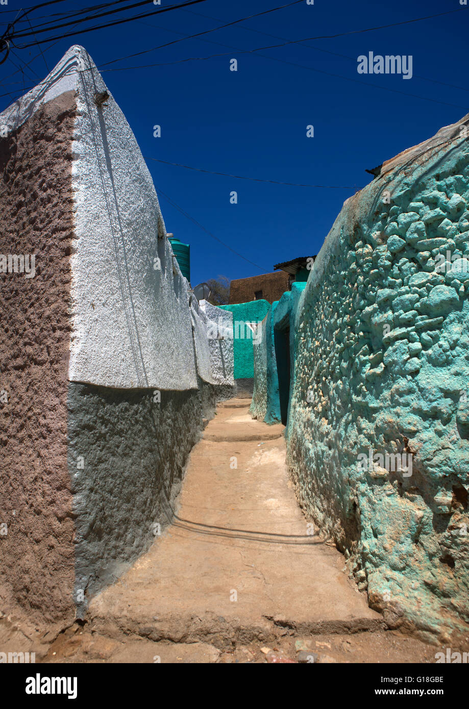 Gasse in der Altstadt, Harari Region Harar, Äthiopien Stockfoto