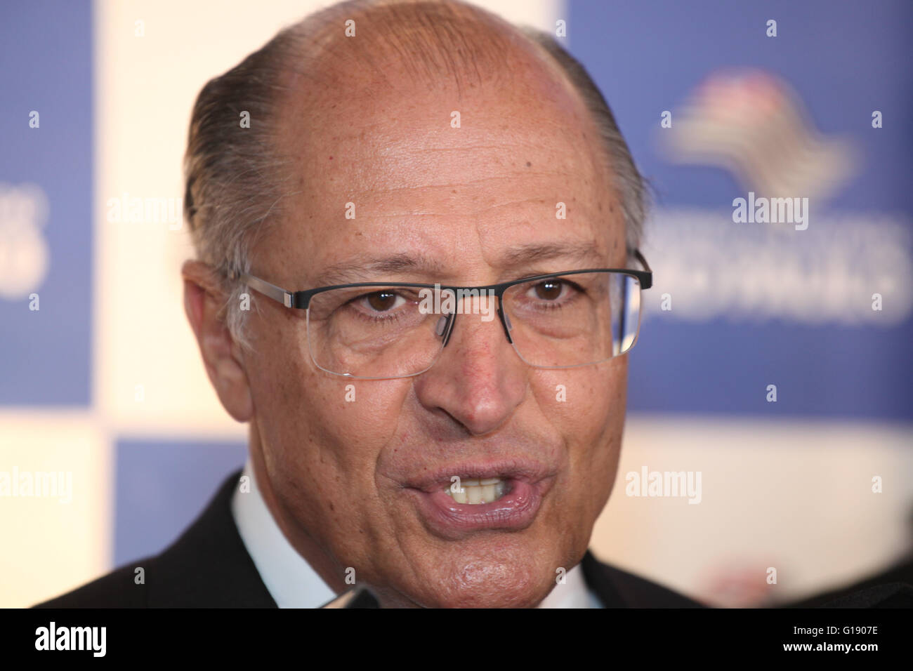 SAO PAULO, Brasilien - 11.05.2016: Graduierung 2811 Soldaten der SP PM - Pressekonferenz der Gouverneur Geraldo Alckmin nach der Abschlussfeier der 2.811 PM SP Soldaten im Anhembi Sambadrome statt. (Foto: Ricardo Moreira / FotoArena) Stockfoto