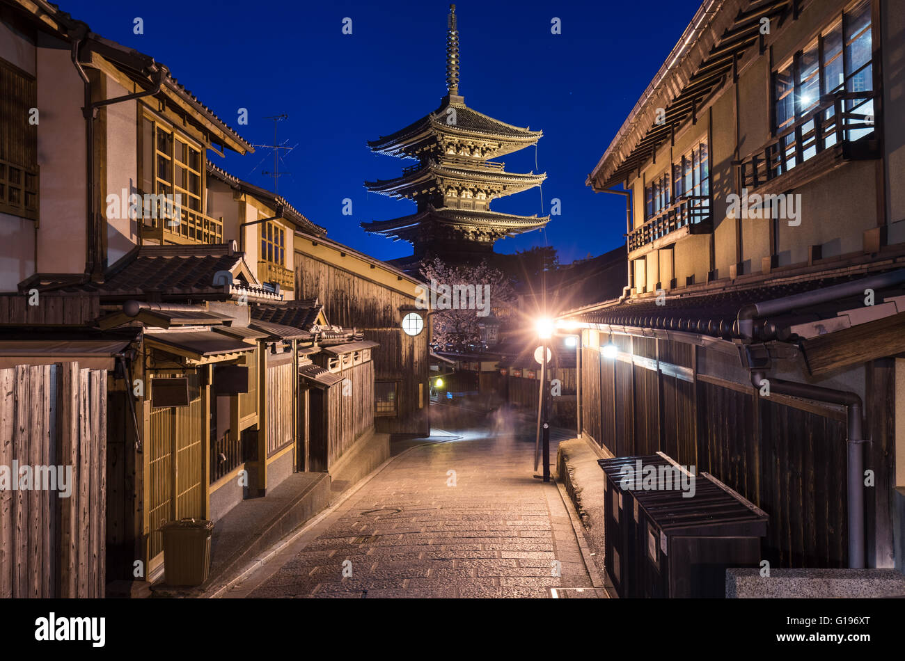Yasaka Pagode bei Nacht, Higashiyama District, Kyoto, Japan Stockfoto