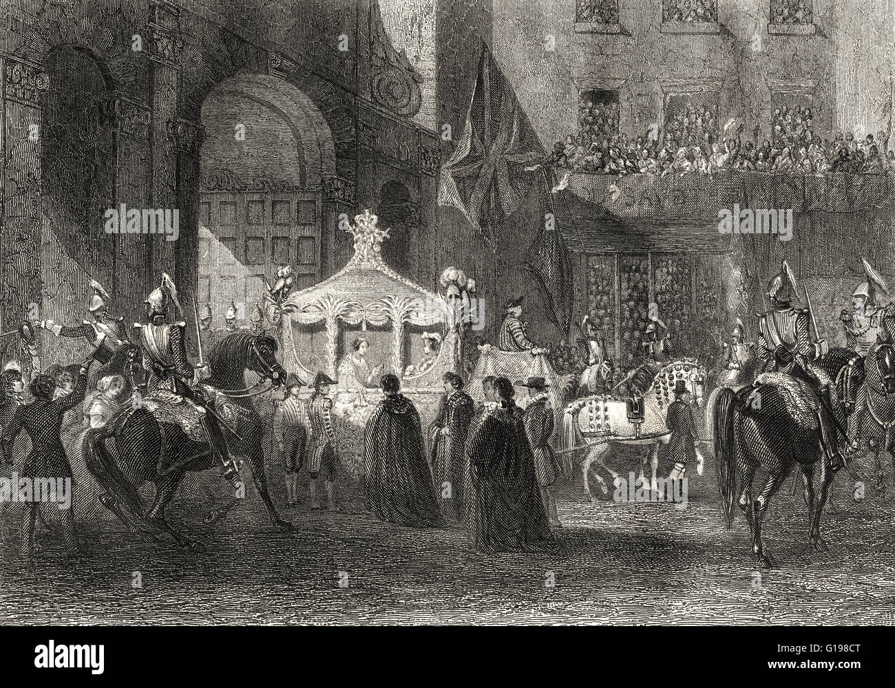 Königin Victorias erster Besuch in der City of London als Königin, Temple Bar Zeremonie, 1837 Stockfoto