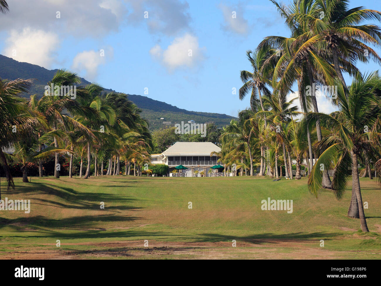Nisbet Plantation Hotelgarten in Nevis Karibik Stockfoto