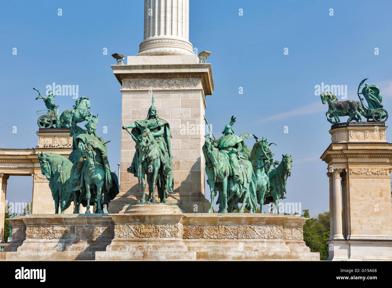Heldenplatz und das Millennium Monument der ungarischen Könige. Budapest, Ungarn. Stockfoto
