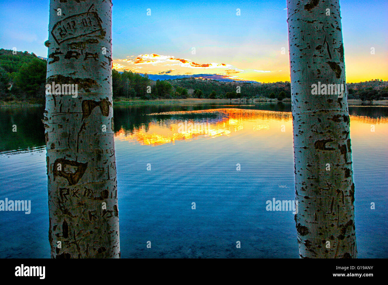 Ruta de Don Quijote. Lagunas de Ruidera Natural Park, Castilla-La Mancha, Albacete, Spanien, Europa Stockfoto