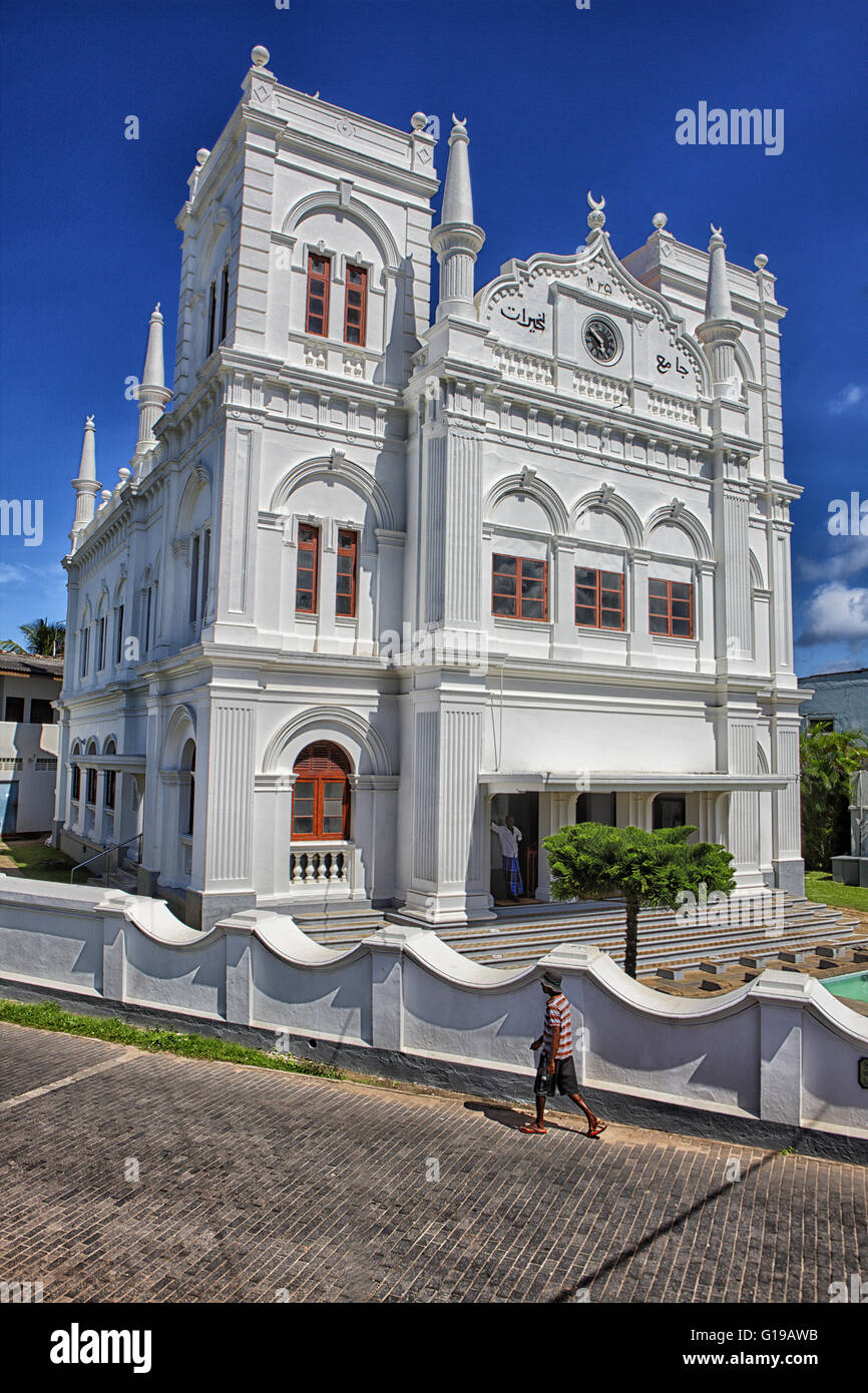 Sri Lanka Galle Stadt Küste Leuchtturm Moschee Menschen Asien Südasien Insel Insel Staat Süd-Südwestküste Altstadt Stockfoto