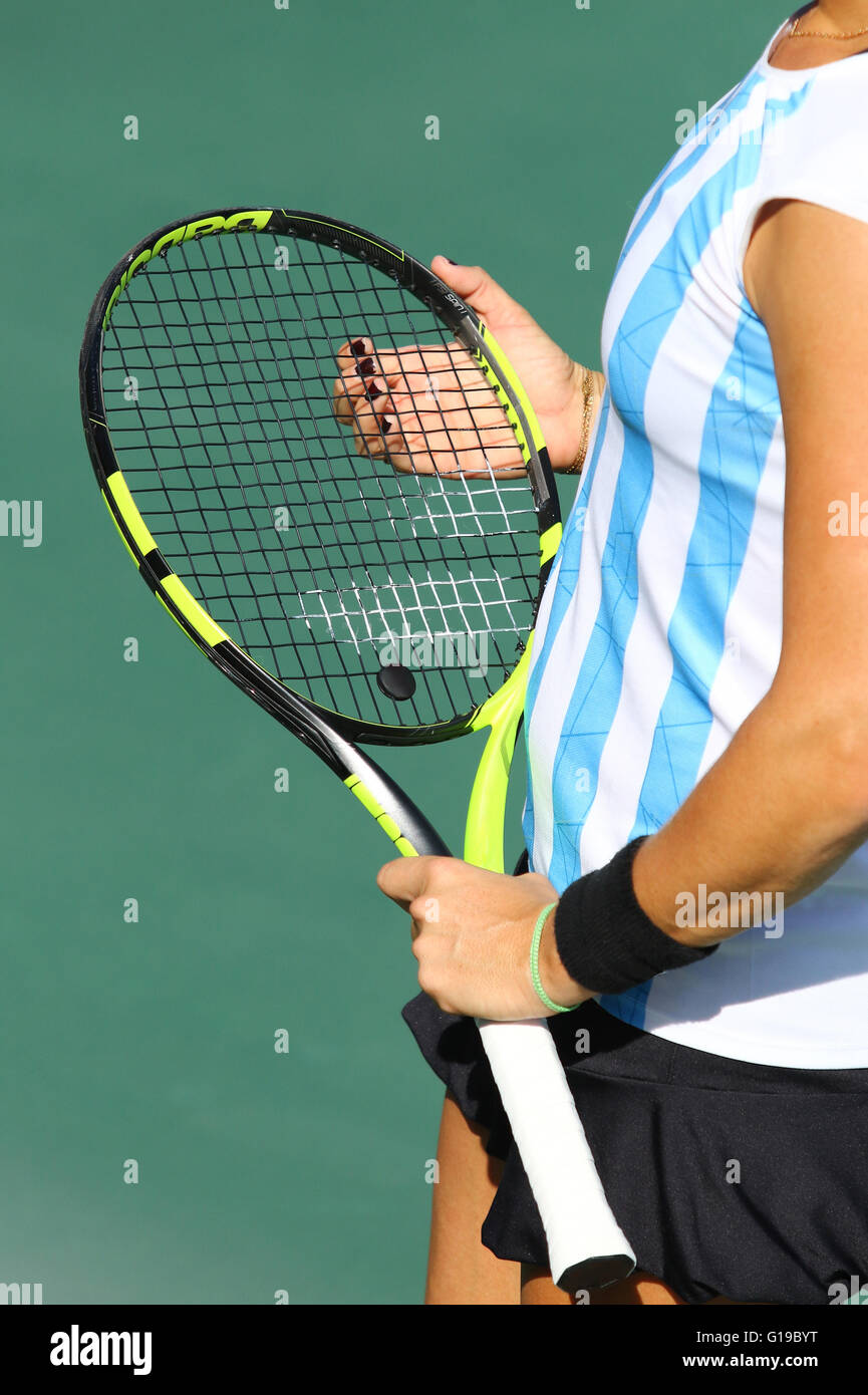 Close-up Details der Spieler Tennisausrüstung Stockfoto