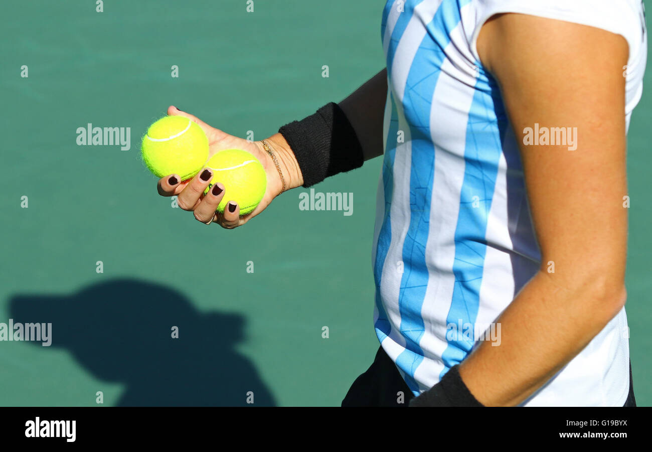 Close-up Details der Spieler Tennisausrüstung Stockfoto