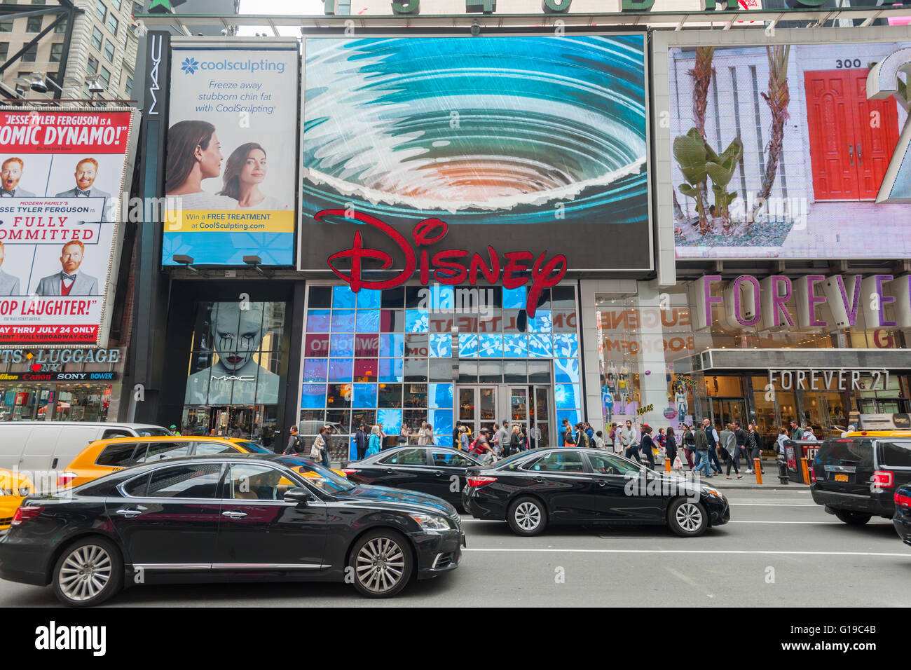 Der Disney Store am Times Square in New York am Dienstag, 10. Mai 2016. The Walt Disney Co. dürfte sein Ergebnis im zweiten Quartal nach der Glocke heute berichten. (© Richard B. Levine) Stockfoto
