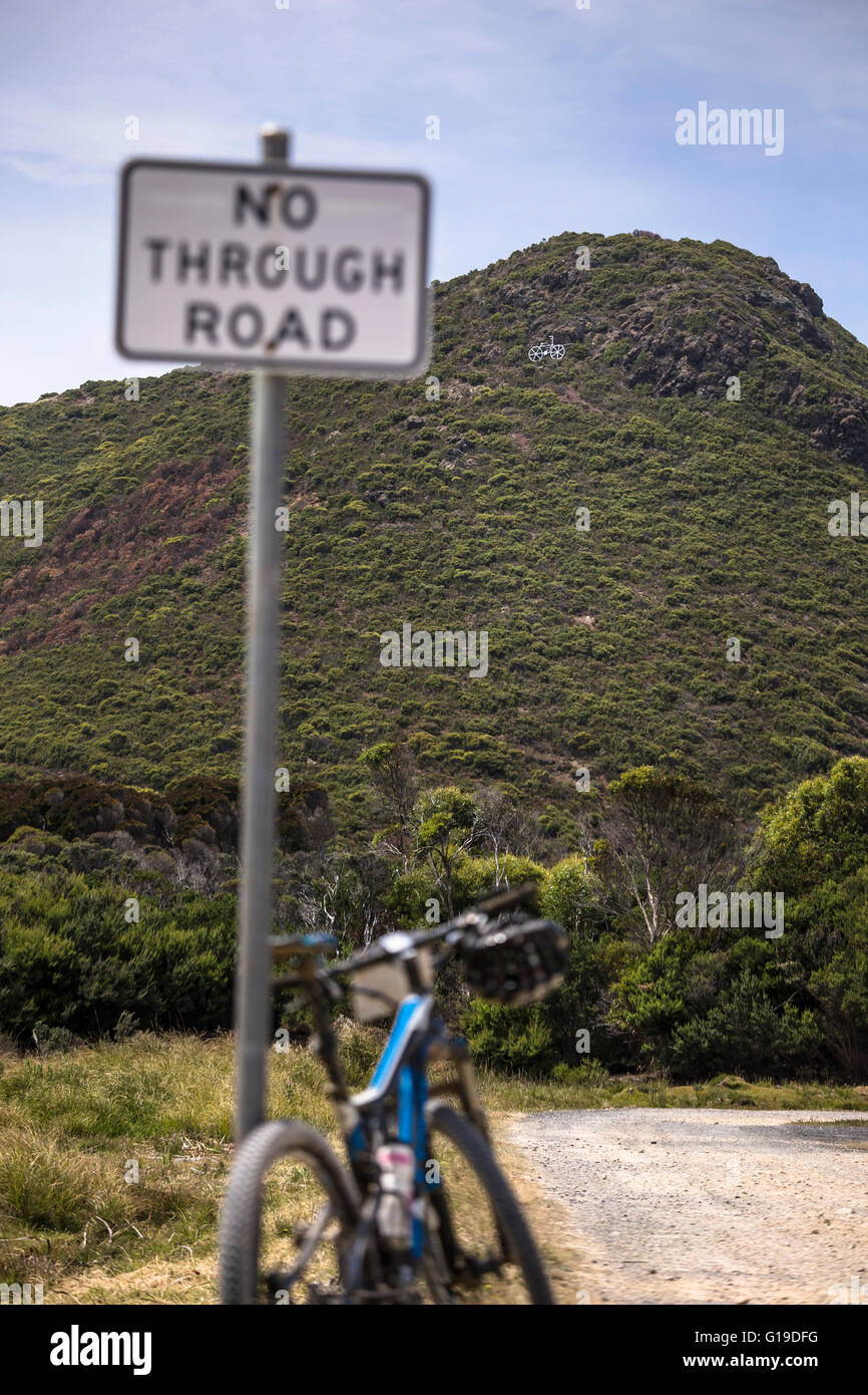 Mountain-Biker racing in Tasmaniens Wildside MTB Event. Stockfoto