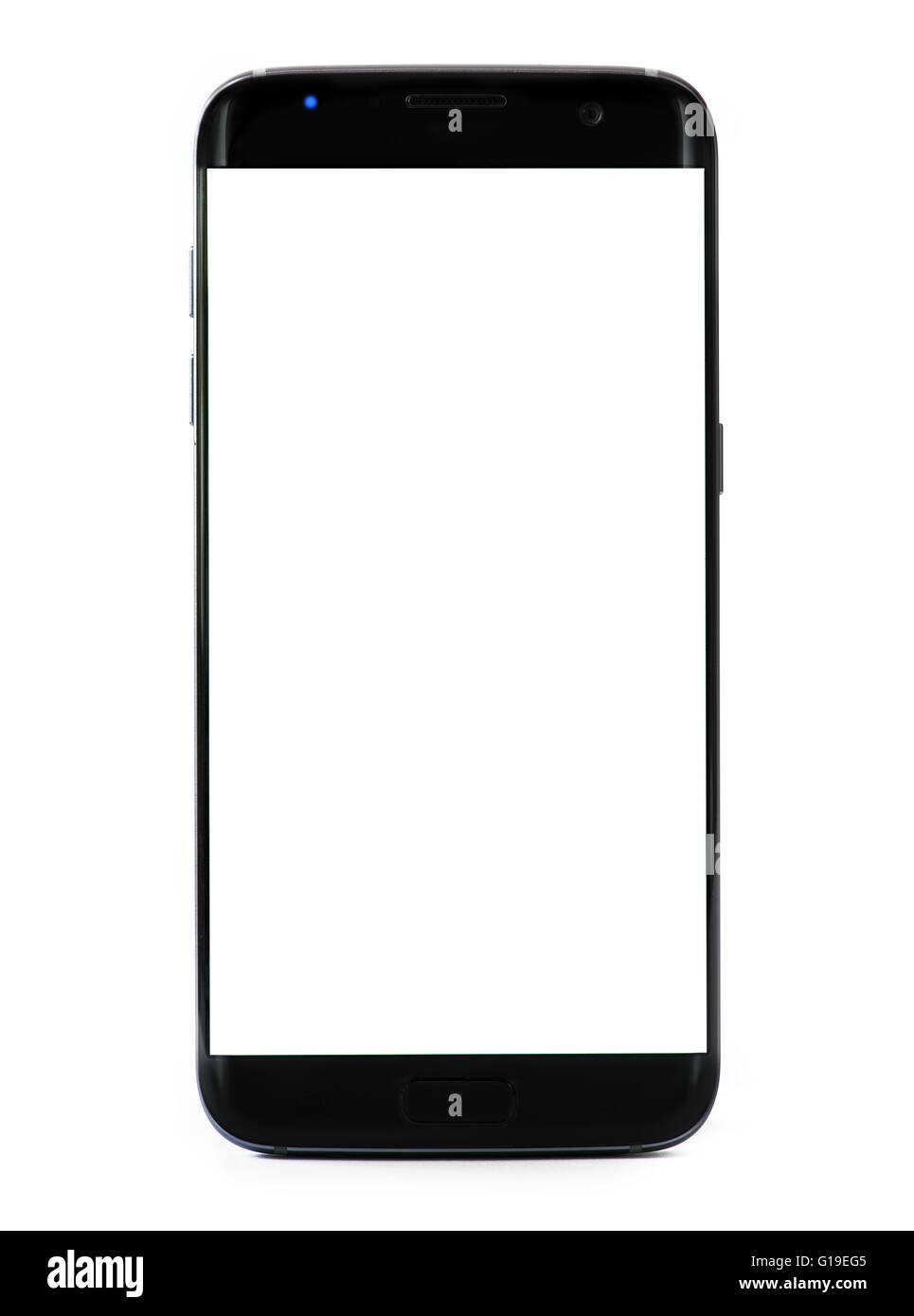 Varna, Bulgarien - März 27. Foto des Smartphone Samsung Galaxy 7 Rand, mit 12 MP, f 1,7, 26mm Kamera, Quadcore 2,6 GHz und 144 Stockfoto