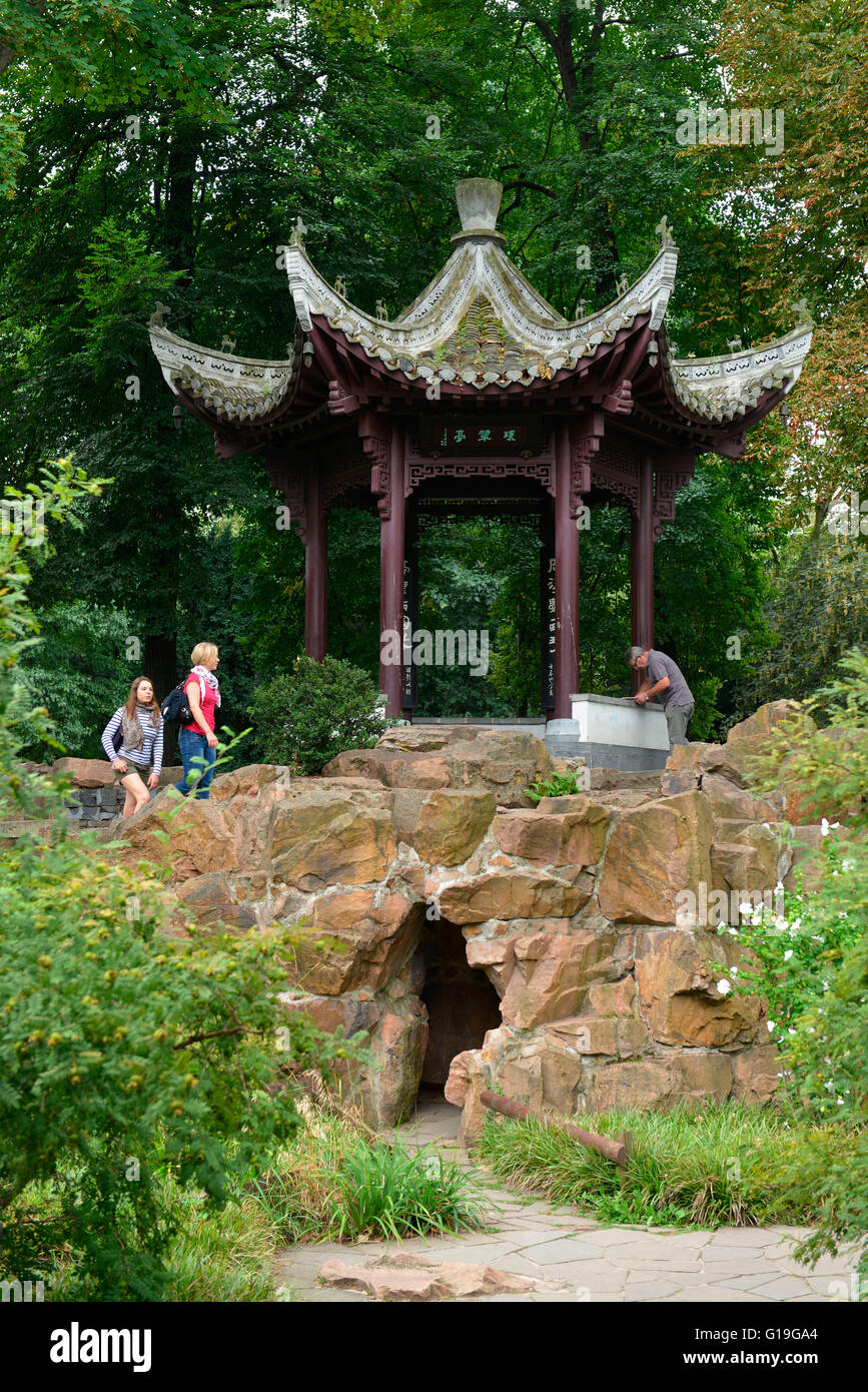 Chinesischer Garten, Bethmannpark, Frankfurt am Main, Hessen, Deutschland Stockfoto