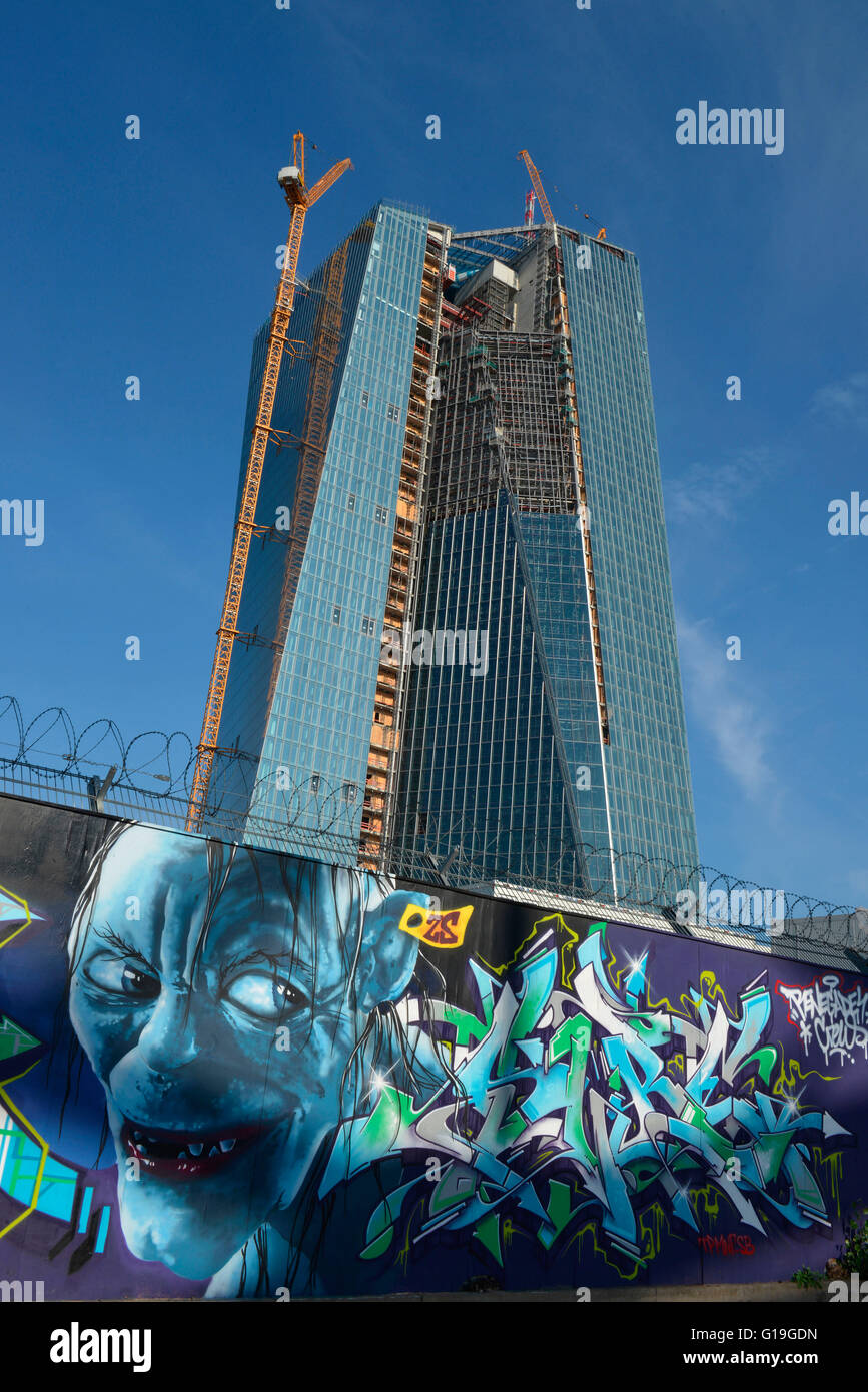 Neue Gebäude der Europäischen Zentralbank, EZB, Ostend, Frankfurt am Main, Hessen, Deutschland Stockfoto