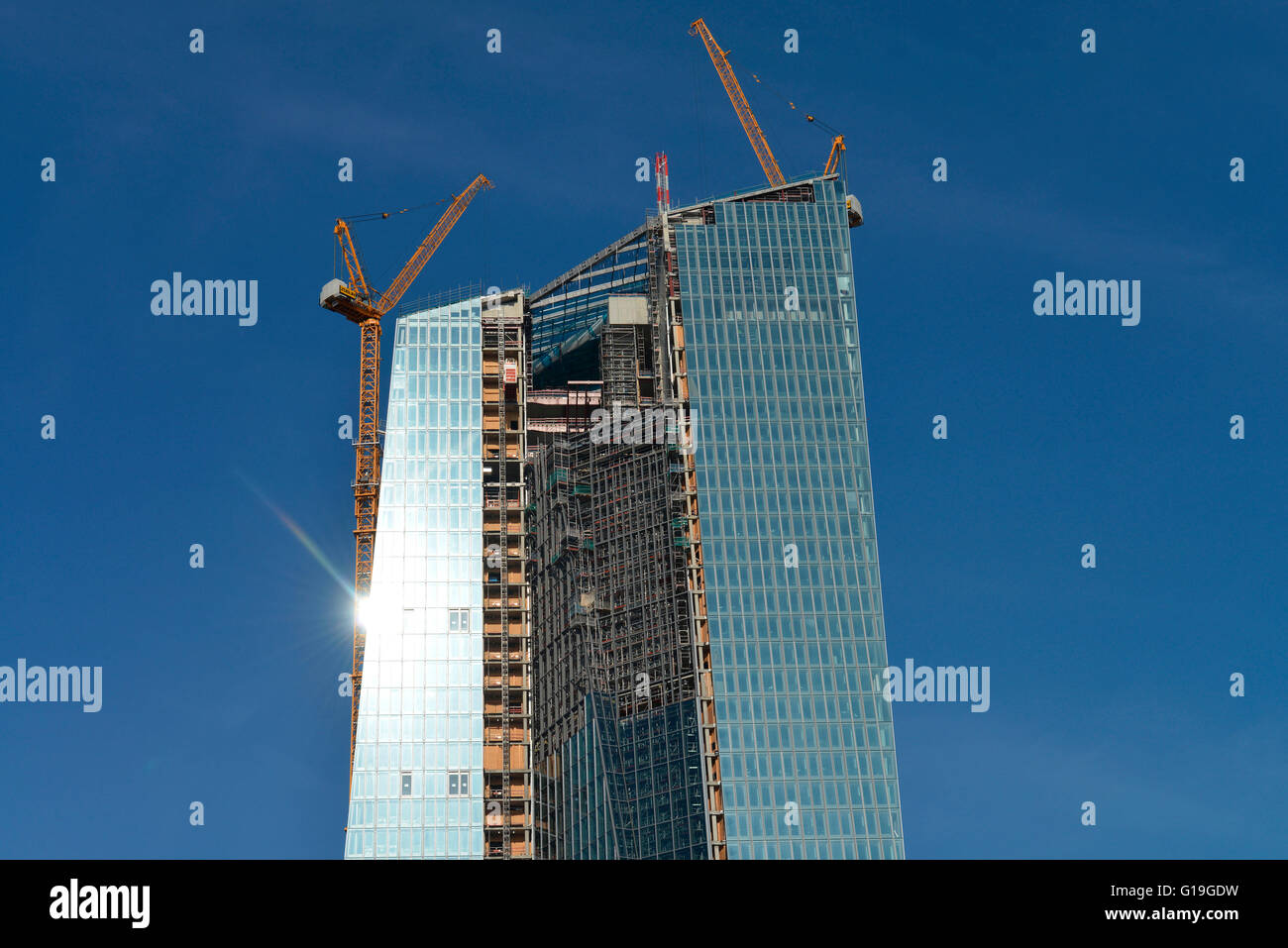 Neue Gebäude der Europäischen Zentralbank, EZB, Ostend, Frankfurt am Main, Hessen, Deutschland Stockfoto