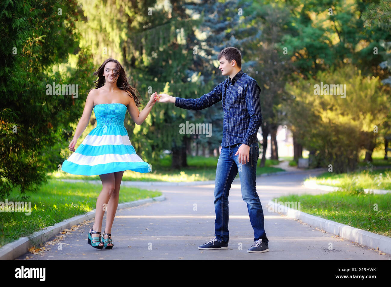 Ein Mann und eine Frau tanzt Stockfoto