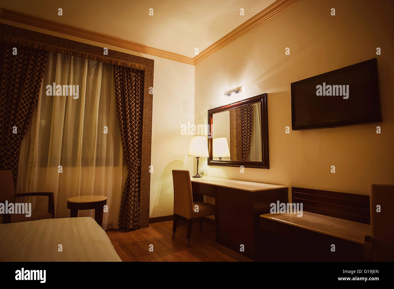 moderne Luxus-Hotelzimmer Stockfoto