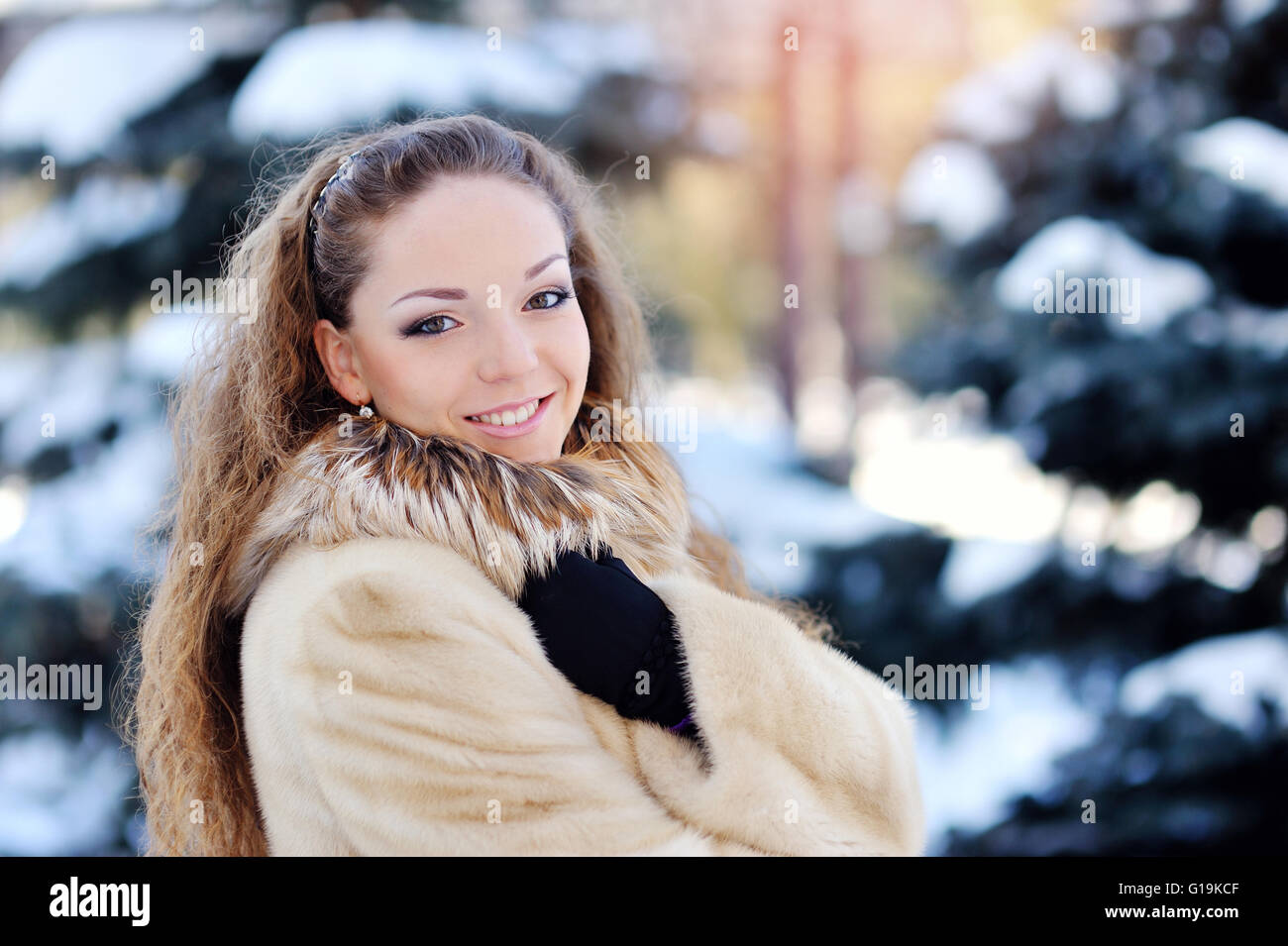 Schönen Winter Mädchen Stockfoto