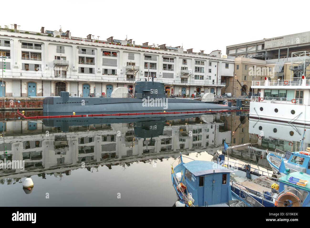 U-Boot Nazario Sauro in Genua Italien das erste Schiffsmuseum in Italien, das im Wasser besichtigt werden kann. Stockfoto