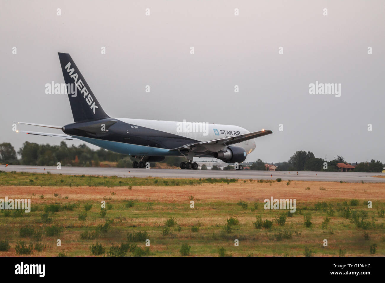 Sterne-Flugzeuge Flugzeug vom Flughafen Guglielmo Marconi in Bologna Italien Stockfoto