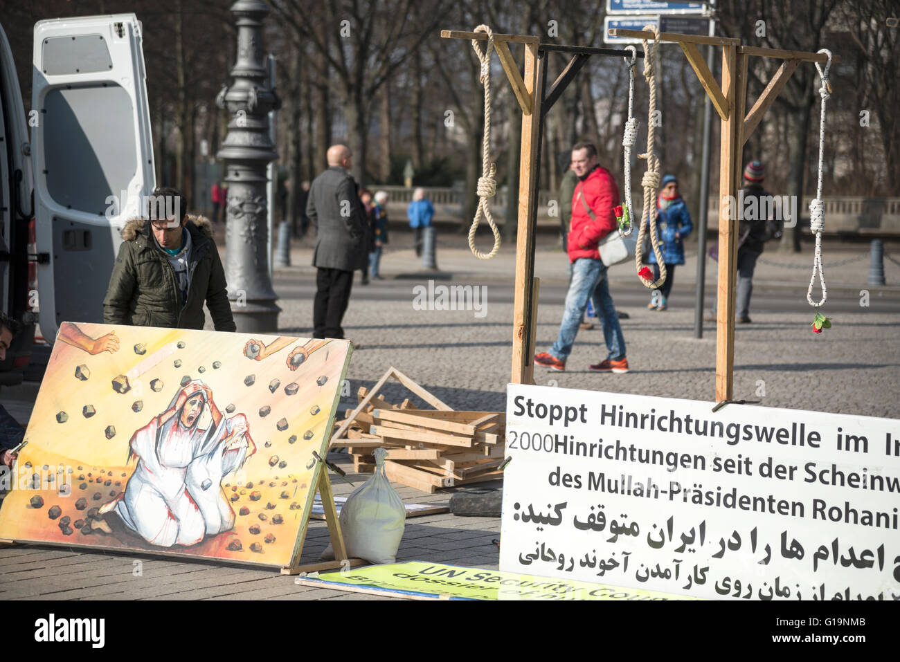 Protest über die Behandlung auf Frauen im Nahen Osten (Iran) Stockfoto