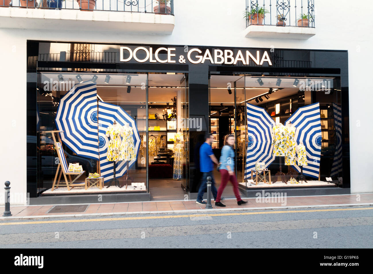 & Gabbana Dolce Shop Exterieur, Puerto Banus, Marbella Spanien Stockfoto