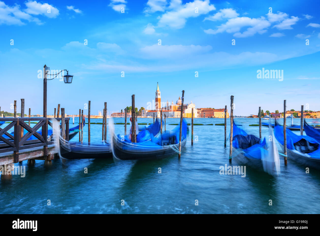 Venedig Gondel am Abendzeit Stockfoto