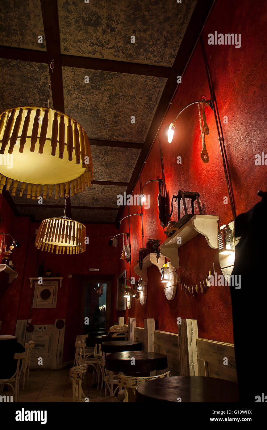 Altes Cafe Interior Stockfoto