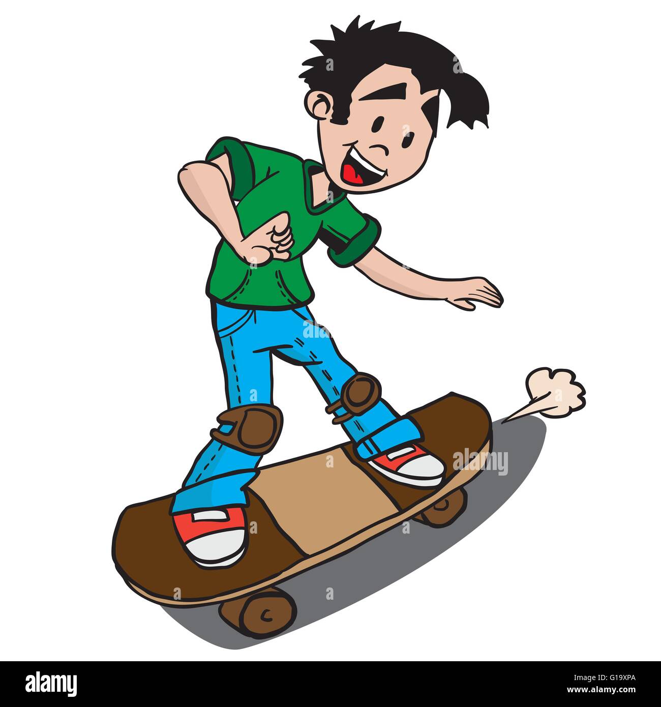 Junge auf Skate Cartoon illustration Stock Vektor
