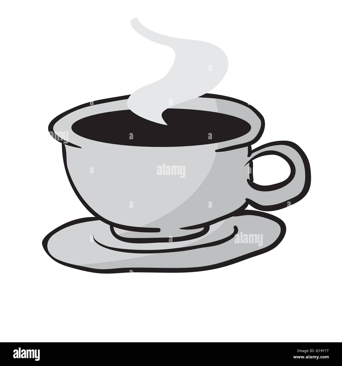 dampfende Kaffeetasse isoliert auf weißem illustration Stock Vektor