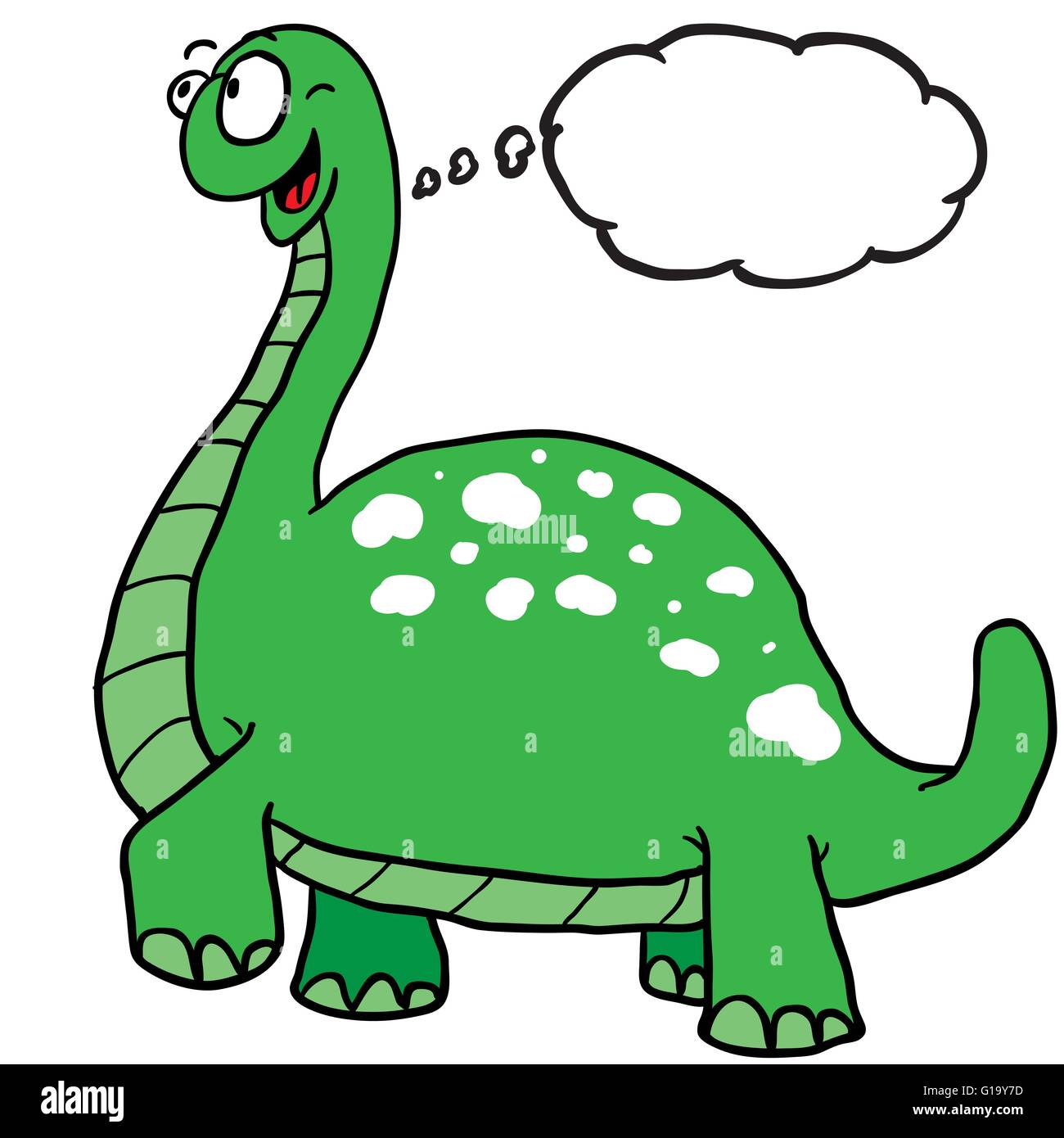 Dinosaurier mit Gedanken Bubble cartoon Stock Vektor