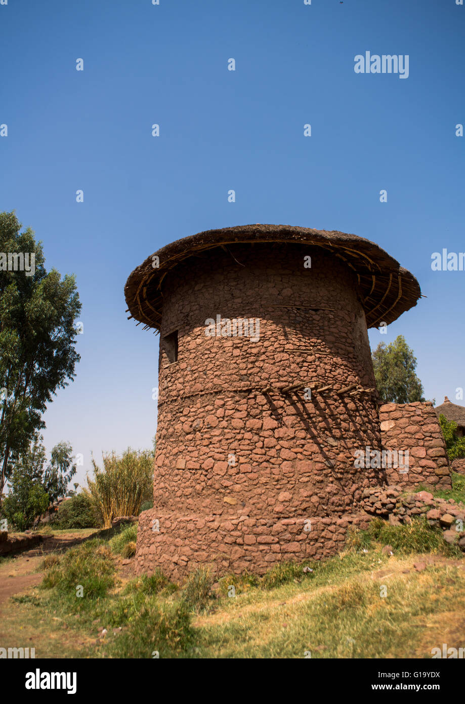 Traditionelles Haus für die Mönche, Amhara Region, Lalibela, Äthiopien Stockfoto