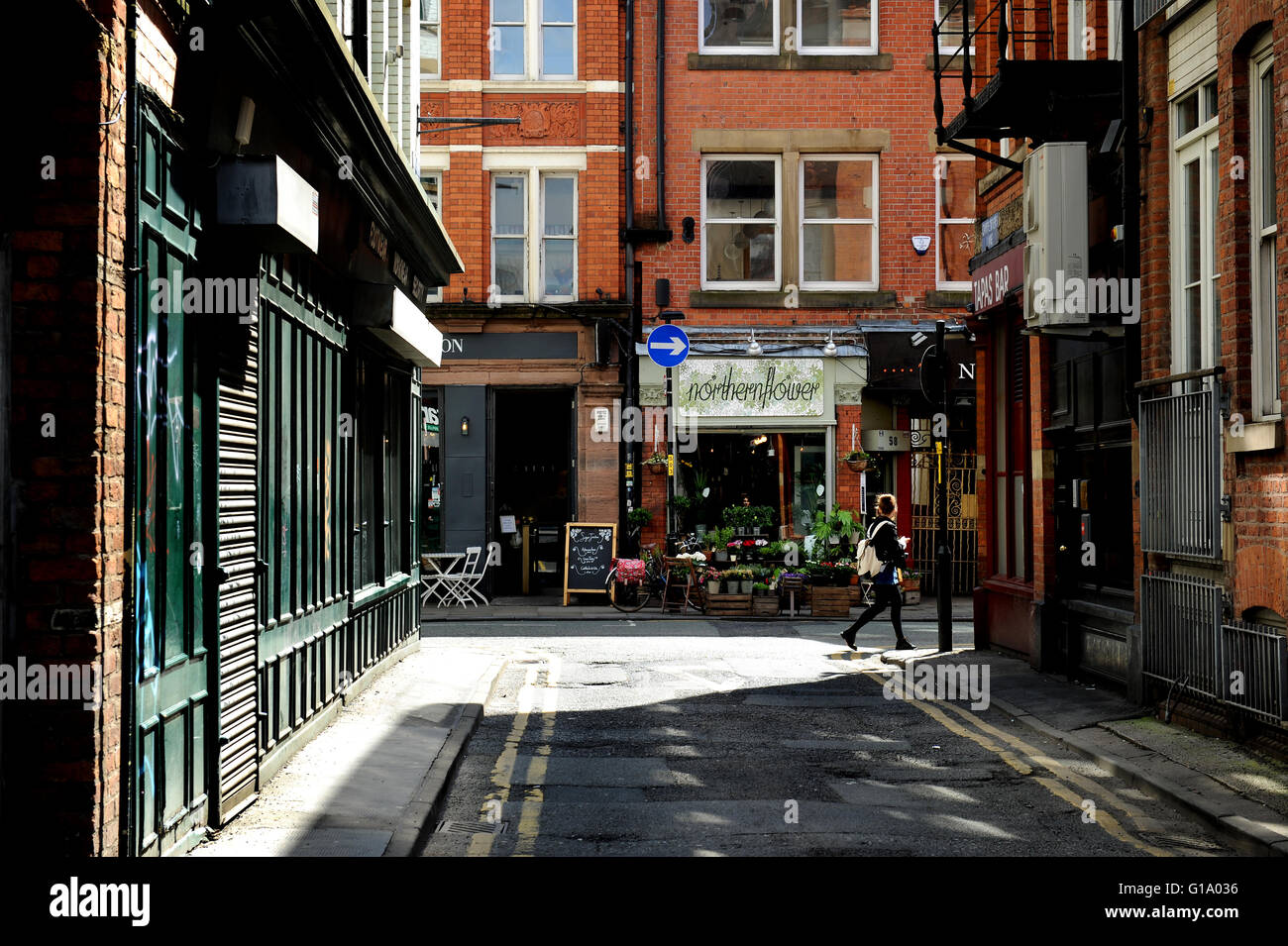Tib Street, Northern Quarter, Manchester, Dienstag, 10. Mai 2016. Stockfoto