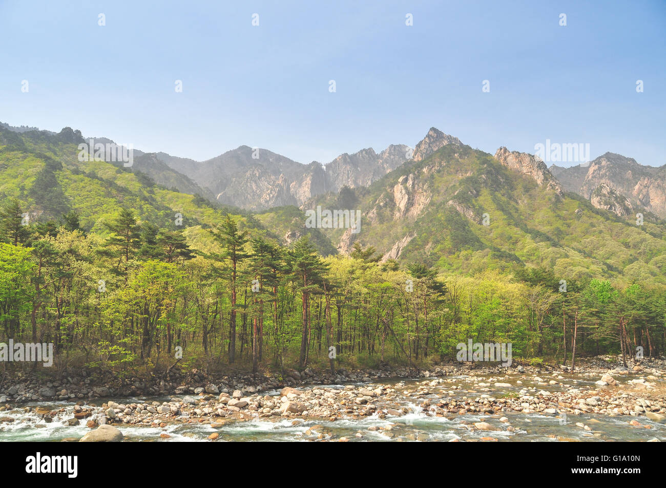 Berglandschaft im Seoraksan Nationalpark, Korea Stockfoto