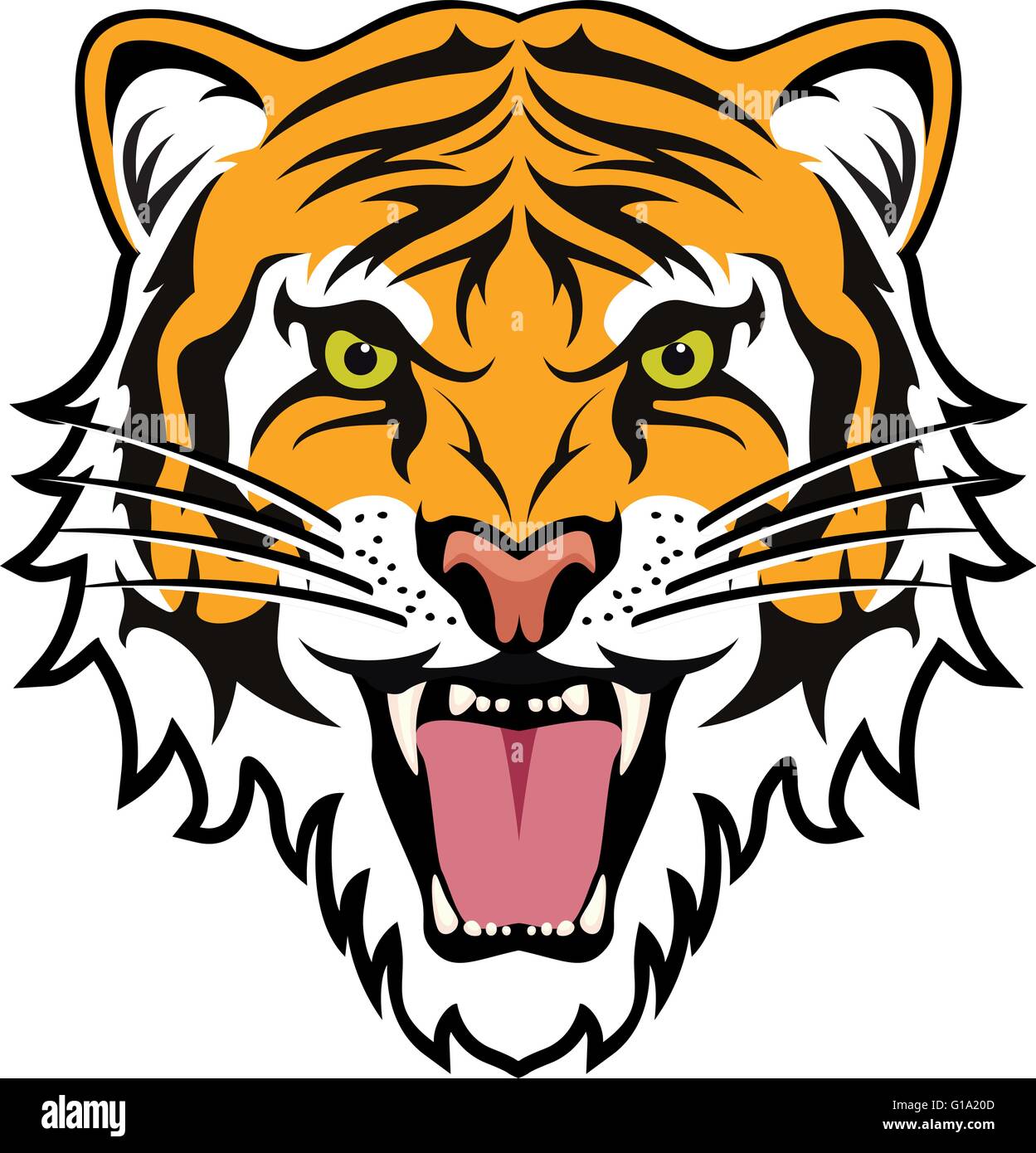 Vektor-stilisiertes Gesicht wütend tiger Stock Vektor