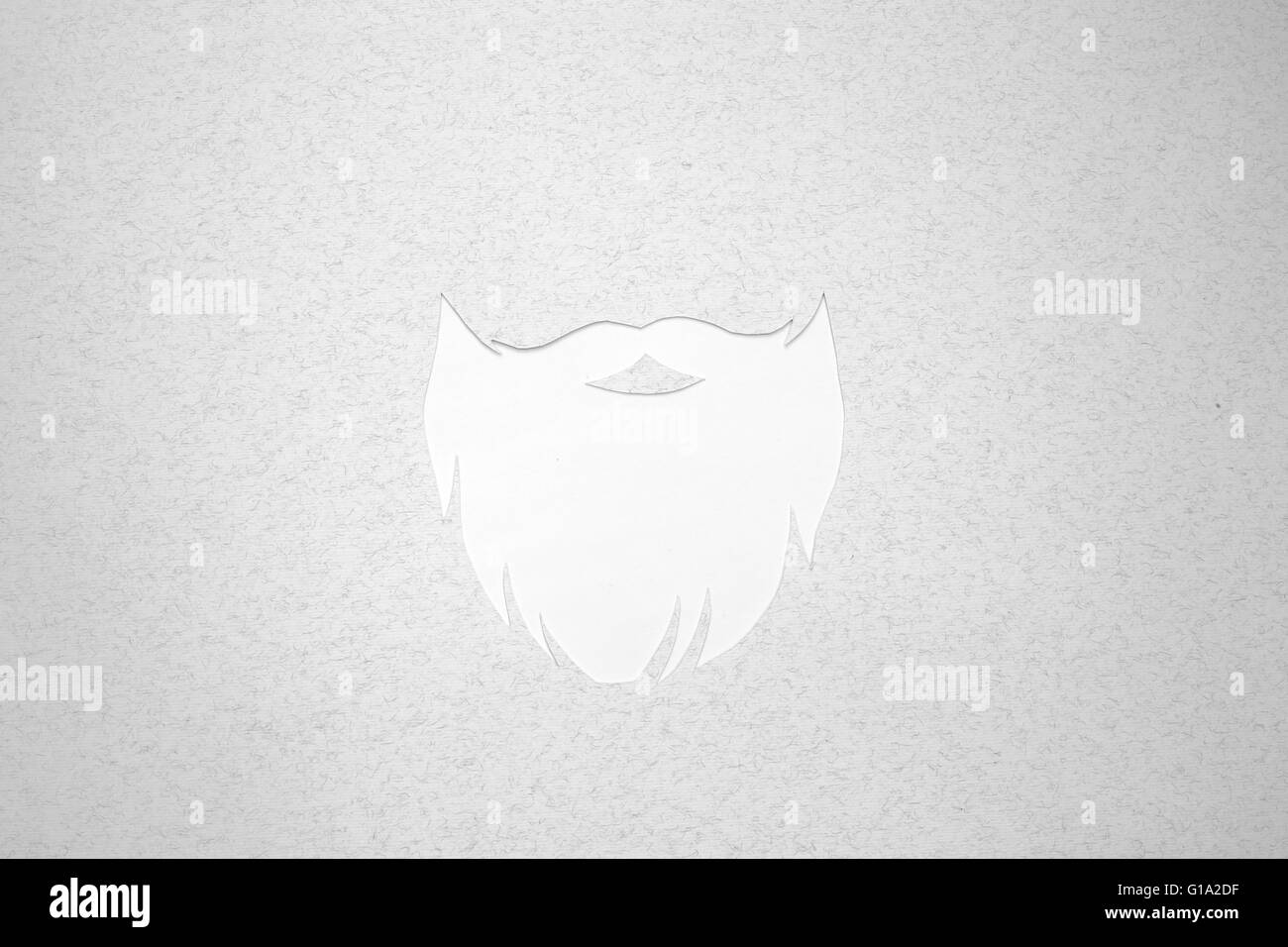 Hipster Bart schneiden aus grauen strukturierten Papier mit Textfreiraum Stockfoto
