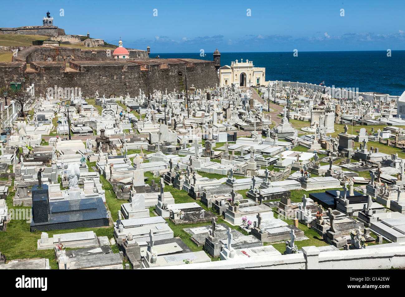 Santa María Magdalena de Pazzis Friedhof in Old San Juan Puerto Rico. Stockfoto