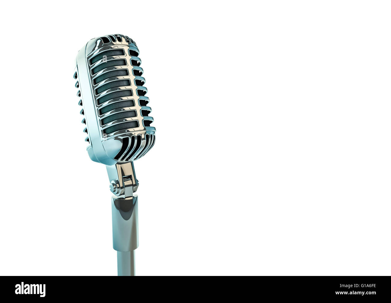 Retro-Mikrofon / 3D Render von altmodisch classic Mikrofon Stockfoto