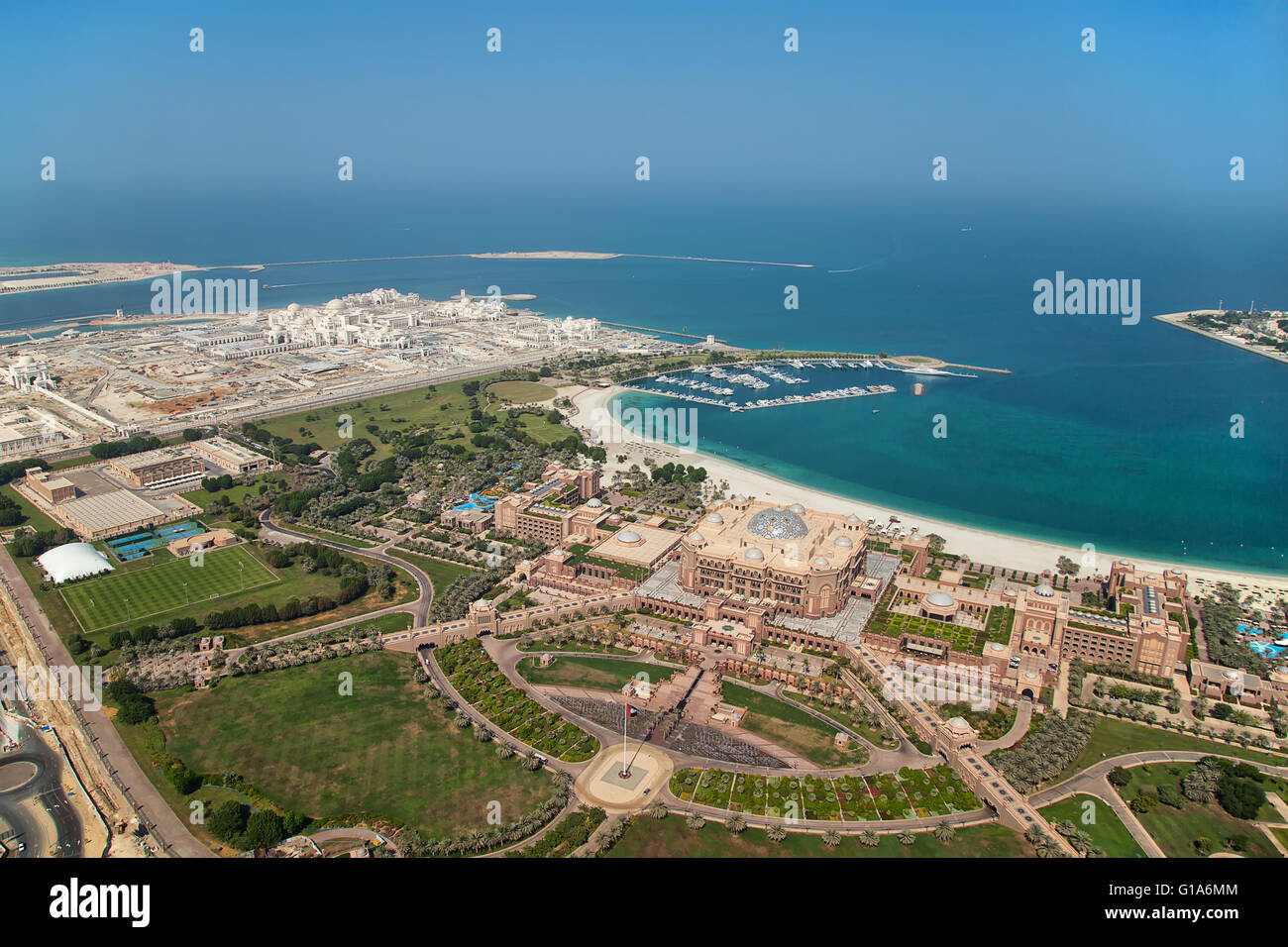 Luftaufnahme von Abu Dhabi Stockfoto