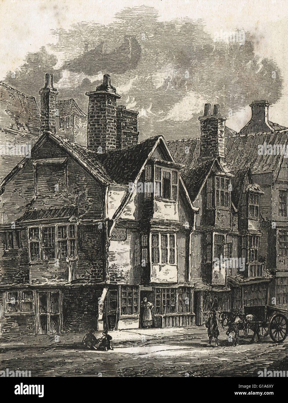 Broadmead, Bristol im 18. Jahrhundert Stockfoto