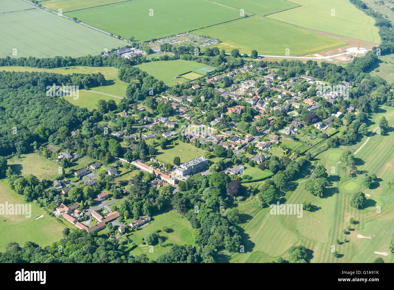 Eine Luftaufnahme des Lincolnshire Dorf von Canwick Stockfoto