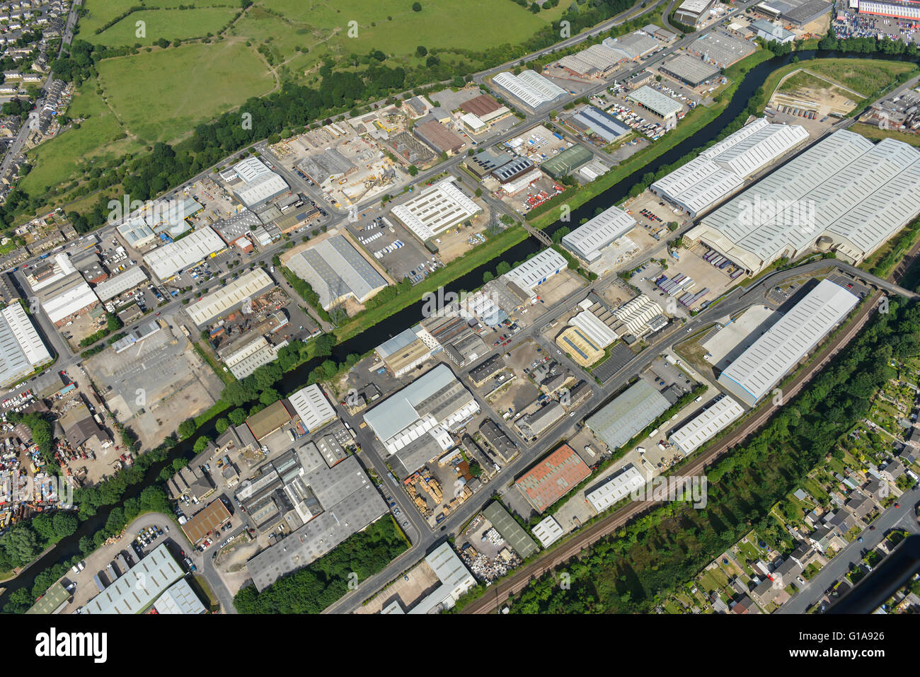 Luftaufnahmen von Armytage Road Industrial Estate, Brighouse Stockfoto