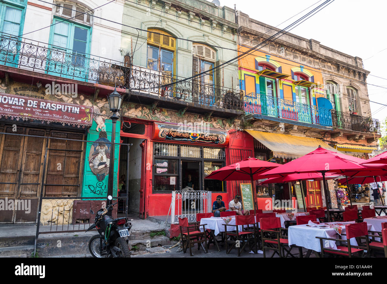 Restaurant im Caminito, La Boca, Buenos Aires, Argentinien Stockfoto