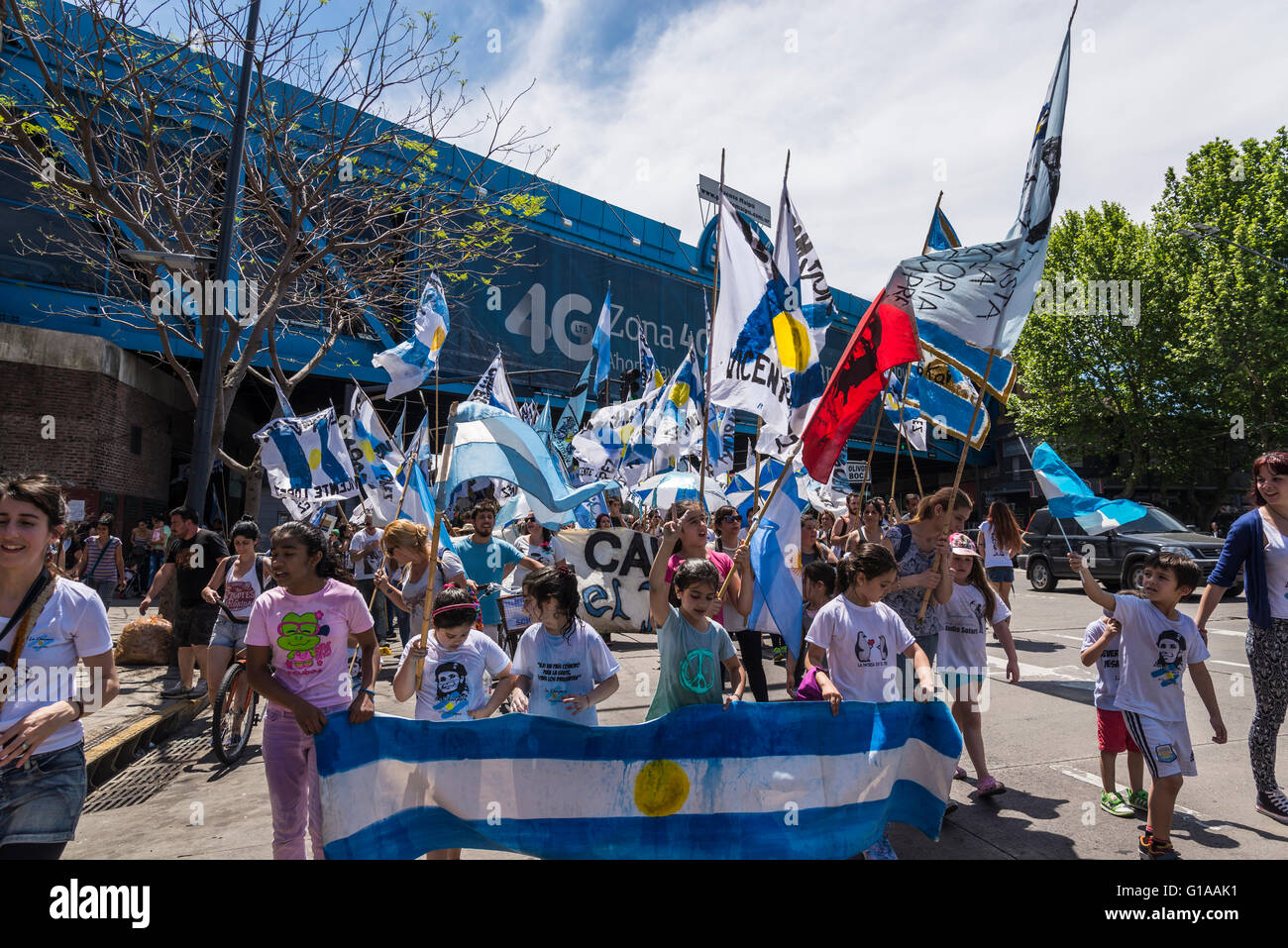 Demonstration zugunsten Kirchner politische Partei, Buenos Aires, Argentinien Stockfoto