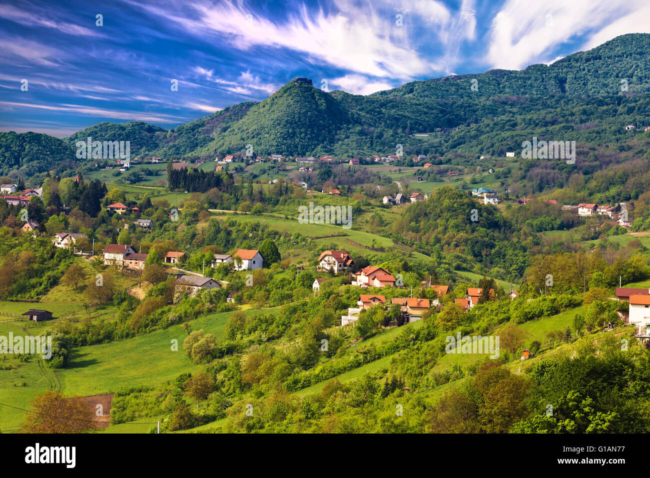 Malerische Landschaft von Samobor Hills, Nordkroatien Stockfoto