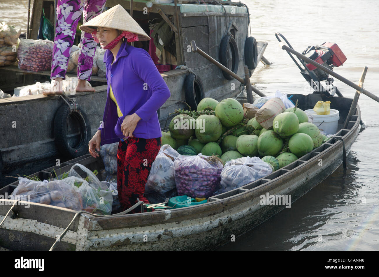 Cai Rang schwimmende Markt, Vietnam Stockfoto