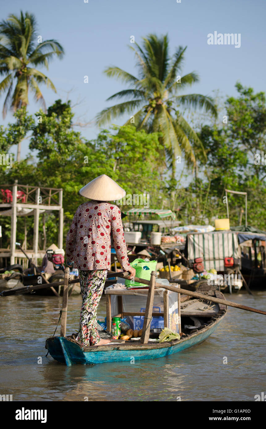 Cai Rang schwimmende Markt, Vietnam Stockfoto