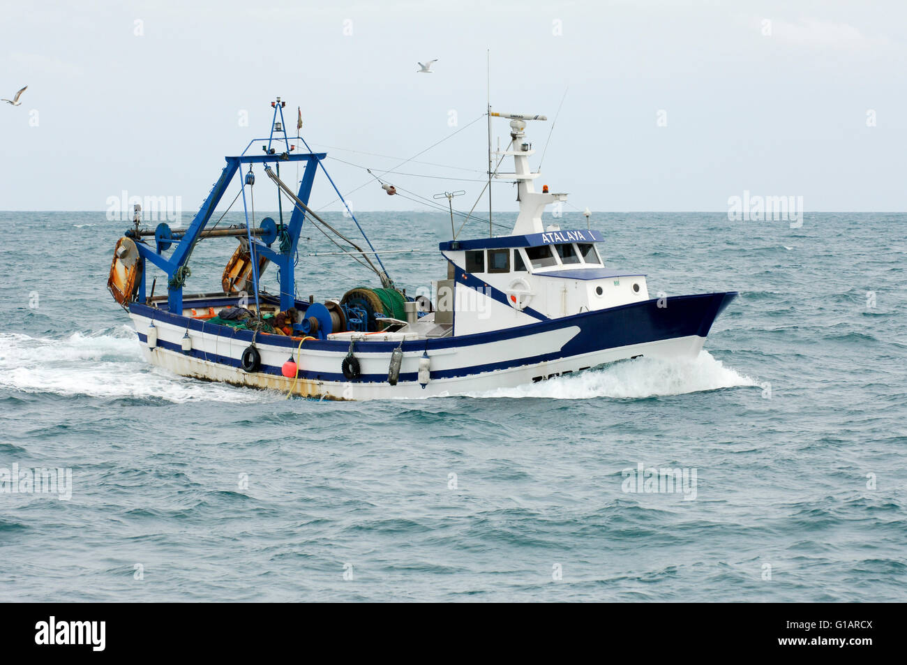 Fischereifahrzeug Atalaya 1 (3CP3293) Stockfoto