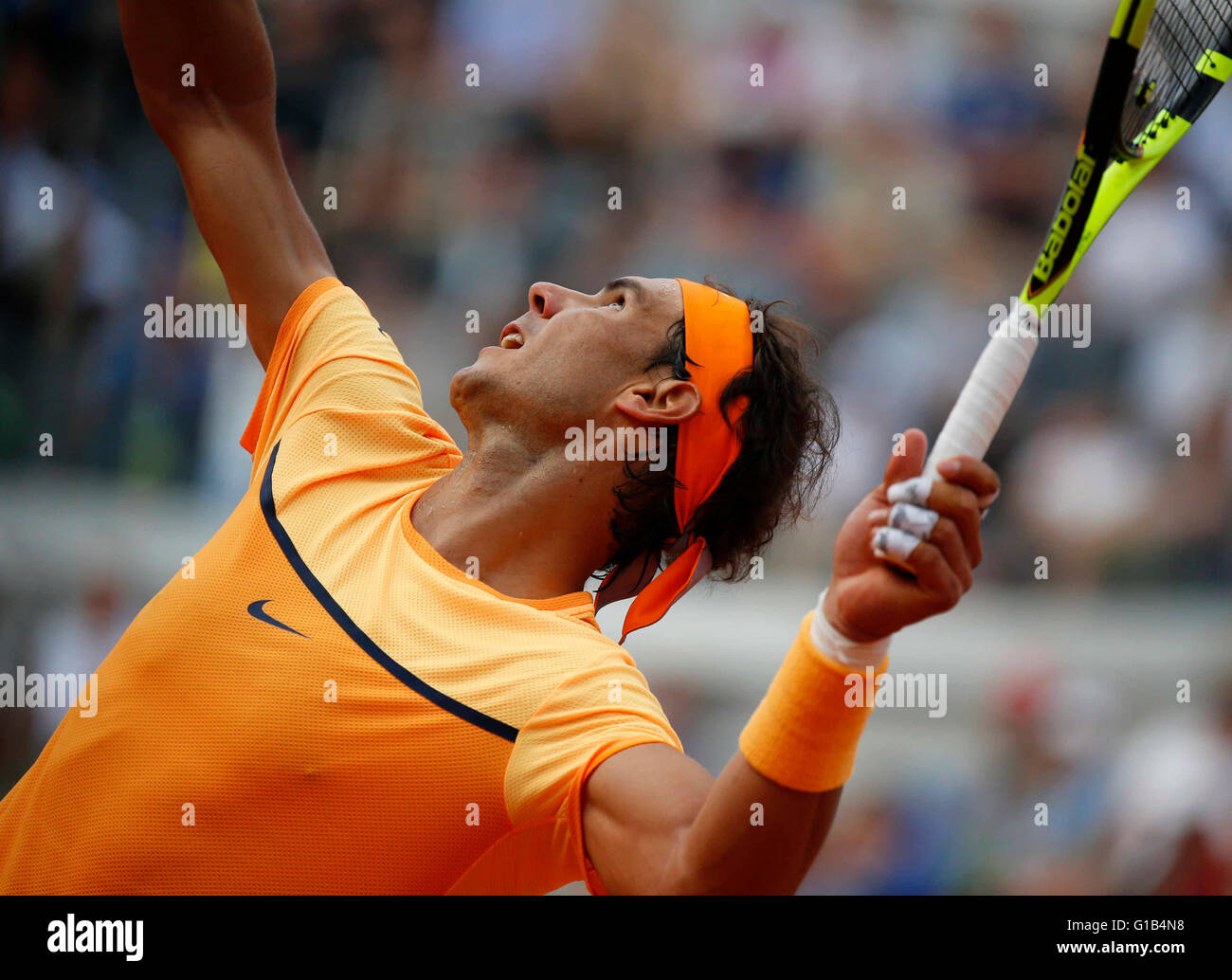 Rom, Italien. 12. Mai 2016. Rafael Nadal aus Spanien in 3. Vorrundenspiel der Italian Open Tennisturnier BNL2016 gegen Nick Kyrgios von Australien auf dem Foro Italico in Rom, Italien, 12. Mai 2016 Credit: Agnfoto/Alamy Live-Nachrichten Stockfoto