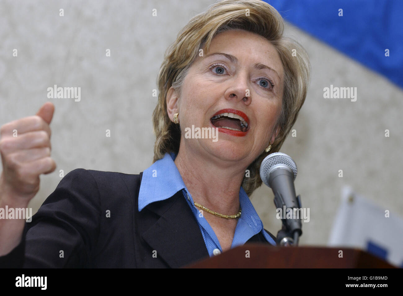 Hillary Clinton in New York, 19.01.2002 | Verwendung Weltweit/Picture alliance Stockfoto
