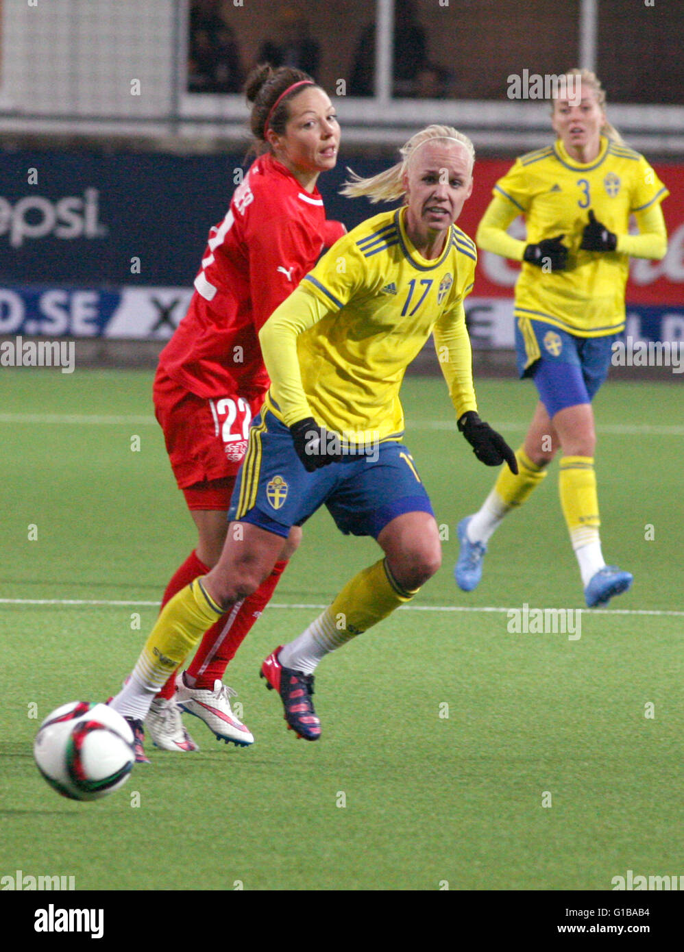 CAROLINE SEGER Fußballspieler Schweden gegen Schweiz VANESSA BERNAUER Stockfoto