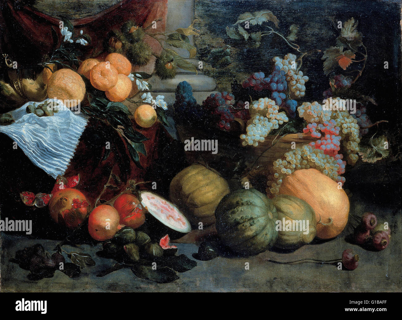 Jan Roos - Stillleben mit Obst und Gemüse - Musei di Strada Nuova Genova Stockfoto